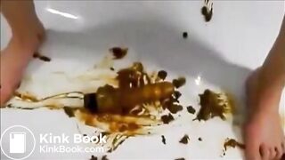 Girl shitting masturbating fisting and squirting orgasm