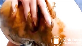 Girl shitting masturbating fisting and squirting orgasm