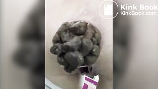 Cute lady with tiny ass pooping huge load