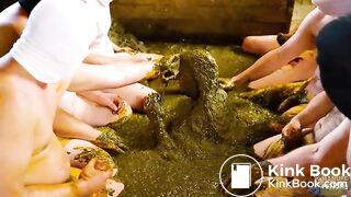 Snow White and the seven dung dwarfs scat gangbang with Betty