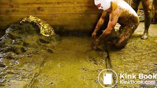 Snow White and the seven dung dwarfs scat gangbang with Betty