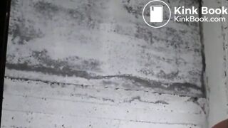 Girl shitting diarrhea in a dirty public toilet