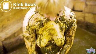 Lovely Dung Bath - peeing in hotpants