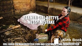 Farmer Girl Bettys messy mistake - bathing in cowshit