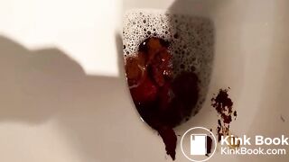 White ass takes out giant turd