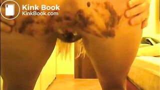 Blonde girl shitting in white panty