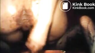 Woman shitting diarrhea and masturbating