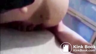 Girl shitting and recording herself