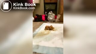 Dirty lady puking and shitting