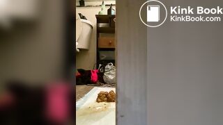 Dirty lady puking and shitting