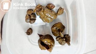 Beautiful young lady pooping