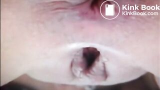 Blonde girl shit and piss closeup