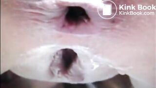 Blonde girl shit and piss closeup