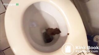 Dakota Dropping turds in Toilet