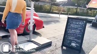D-S shitting in front of restaurant