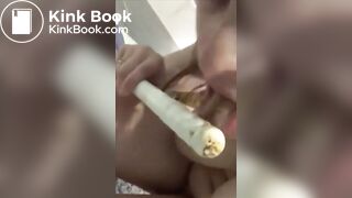 Filthy Jasmine Bush licks shitty plunger clean