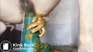 Scat dildo anal fuck and extreme messy fisting xxx