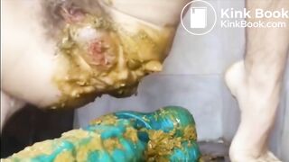 Scat dildo anal fuck and extreme messy fisting xxx