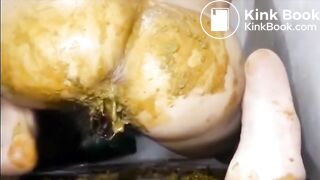 Scat dildo anal fuck and extreme messy fisting xxx
