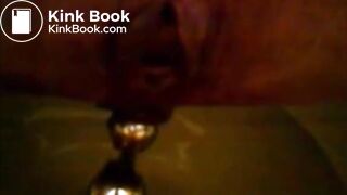 Girl shitting in the toilet and inserting dildo on her asshole