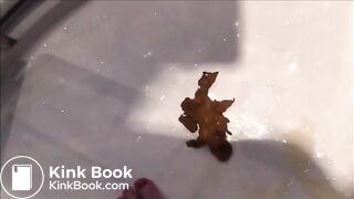 Girl shit and piss in the shower and put her feet on it