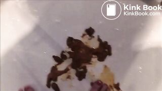 Girl shit and piss in the shower and put her feet on it