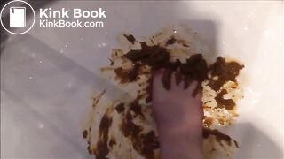 Girl shit and piss in the shower and put her feet on it