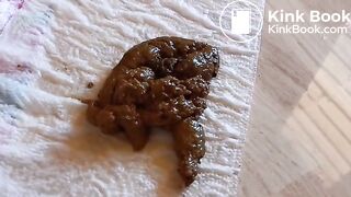 Sexy lady pooping on the floor