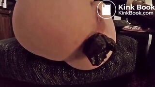 Girl poops lying down