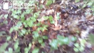 Cutie pooping in the woods