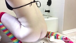 Sexy girl pissing, shitting and puking