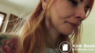 Phat ass tattoo babe shitting