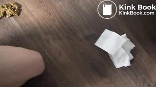 Sexy girl pooping on the floor