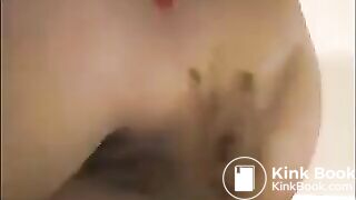 Dirty ass milf farting with shit