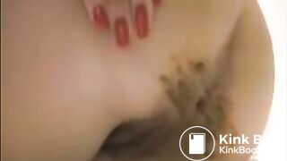 Dirty ass milf farting with shit