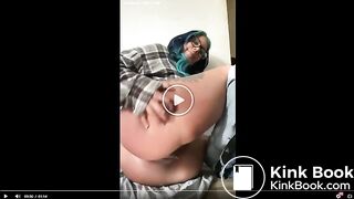 Nerdy girl with a nice load of shit