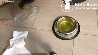 Mistress Gaia and a scat slavegirl at her service