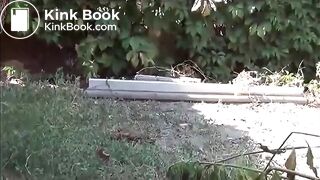 Nadia poop in the garden