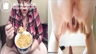 ugly redhead eat ansd shit