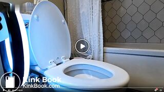 Tatted Girl shitting over toilet