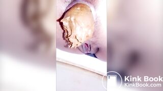 Lot of shit from her ass in close-up