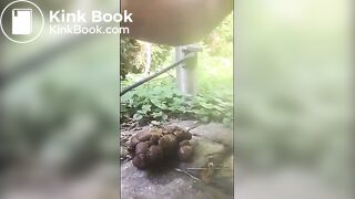 Massive lumpy shit from German milf