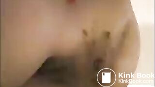 Milf is shoving her pulsating asshole with shit