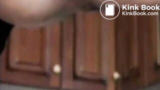 Leggy girl with big tits poops