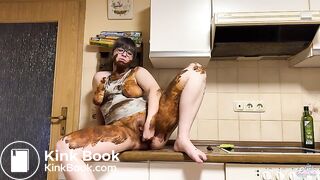 Kitchen Mess- shitting and eating poop in my kitchen