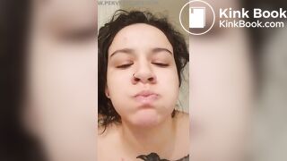 Amateur pooping into girl mouth