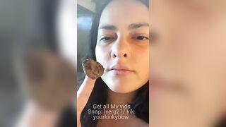 Kinky BBW eating her own waste
