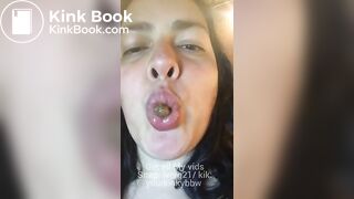 Kinky BBW eating her own waste