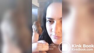 Kinky BBW eating her own waste