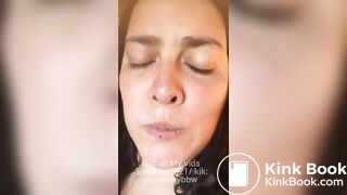 Kinky BBW eating her own waste